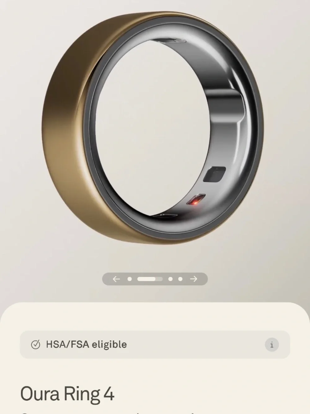 Oura Ring 4 - Gold - Size 7 - w/ Charger